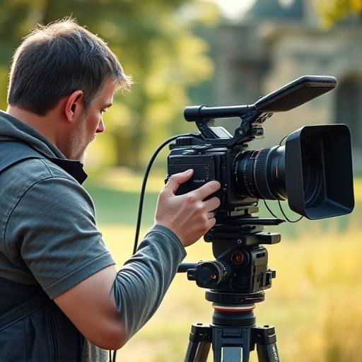 R√©alisateur donnant des instructions sur un plateau de tournage